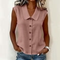 thumbnail image 2 of SROBPTY Womens Tank Tops Solid Collared Button Front Sleeveless Summer Shirts for Daily Wear, 2 of 5