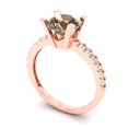 thumbnail image 2 of Solitaire with Accents Engagement Ring for Women - 1.71ct Simulated Champagne Diamond in 14K Rose Gold Promise Ring, 2 of 6