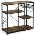 thumbnail image 2 of Ktaxon Modern Kitchen Baker's Rack with Storage and Hooks, 4-Tier Microwave Cart & Oven Stand, Rustic Brown, 2 of 7