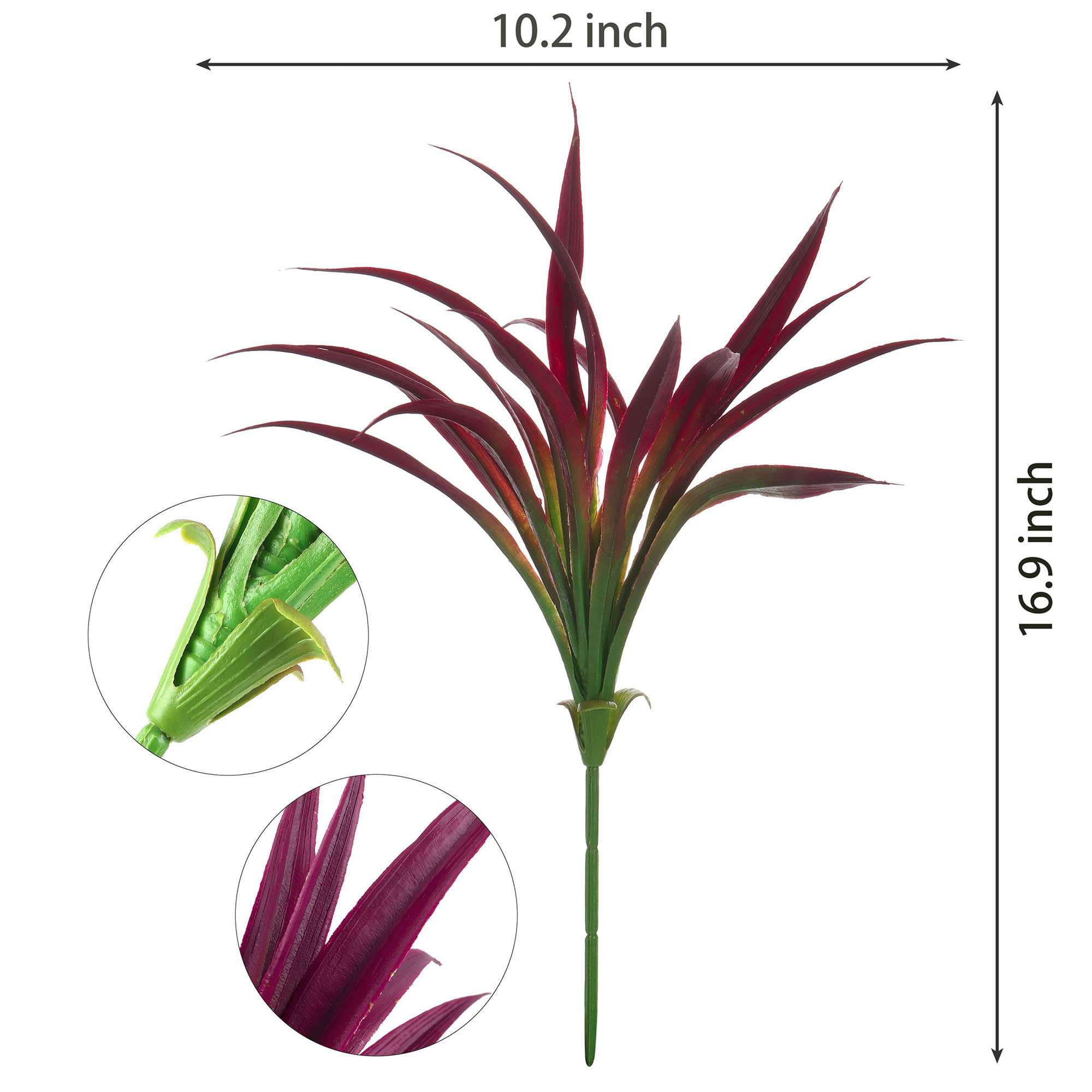 Deago 6 Bundles Artificial Grass Fake Plants 17in Outdoor Plastic UV Resistant Greenery Fake Grass for Home Window Garden Office Patio Decor
