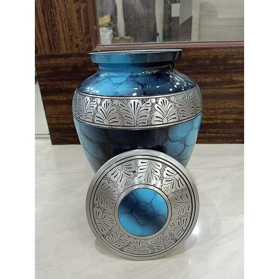 Memorials Cremation Urns for Adult - Handcrafted Cremation Urn, Large Burial Urns for Ashes Adult Male - Urns for Human Ashes Adult Female, Funeral Decorative Urns