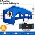 thumbnail image 6 of COBIZI 10x30 Pop Up Canopy Tent with 8 Sidewalls, Heavy Duty Waterproof UPF 50+ Commercial Instant Gazebo, Ez Setup for Party, Wedding & Trade Show, Includes Roller Bag, Blue, 6 of 8