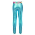 thumbnail image 2 of YONGHS Girls' Metallic Shiny Stretch Leggings Yoga Pants Gymnastics Dance Athletic Tights Trosuers Blue Green 14, 2 of 5