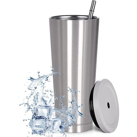 

Stainless Steel Skinny Tumbler Reusable Vacuum Insulated Water Cup Double Wall Travel Tumbler Cup with Straw for Coffee Tea Beverages