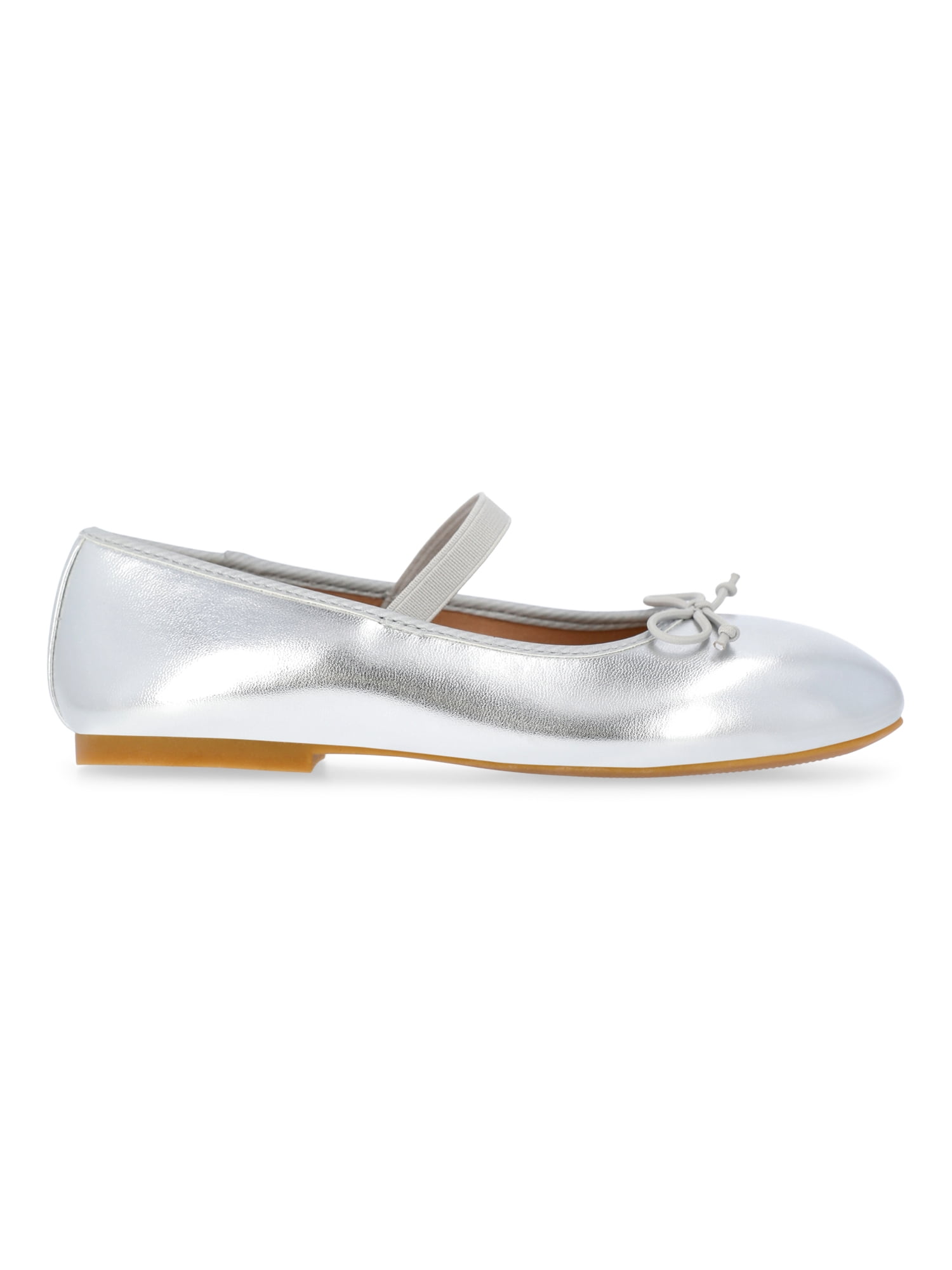 Wonder Nation Little and Big Girls Faux Leather Ballet Flats