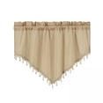 thumbnail image 1 of Luzkey 3xValance Triangle for Window Treatment Tier Curtain for Kitchen Cafe Basement Beige, 1 of 8
