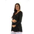thumbnail image 3 of 24/7 Maternity Women's Long Sleeve Three Button Henley Tunic Top, 3 of 8