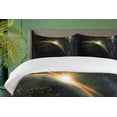thumbnail image 4 of Ambesonne Galaxy Duvet Cover Sets, Sun Rising Above Earth, 2-Queen, Black, 4 of 7