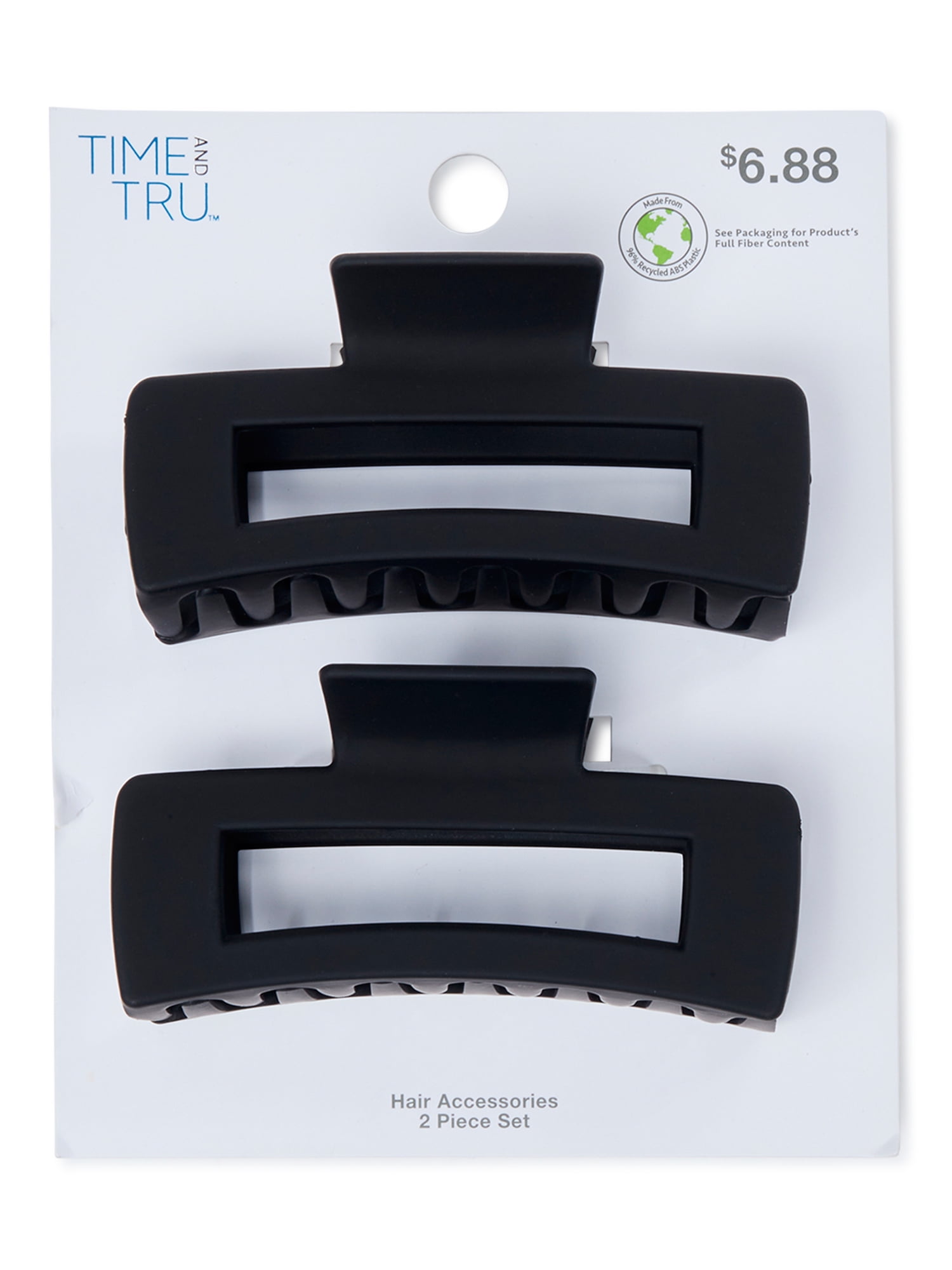 Time and Tru Women's Claw Hair Clips, 2-Pack