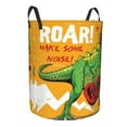 thumbnail image 2 of Balery Cool Dinosaur Playing Guitar Round Laundry Basket with Handles Waterproof Freestanding Laundry Hamper for Clothes Toys in the Dorm and Family-, 2 of 8