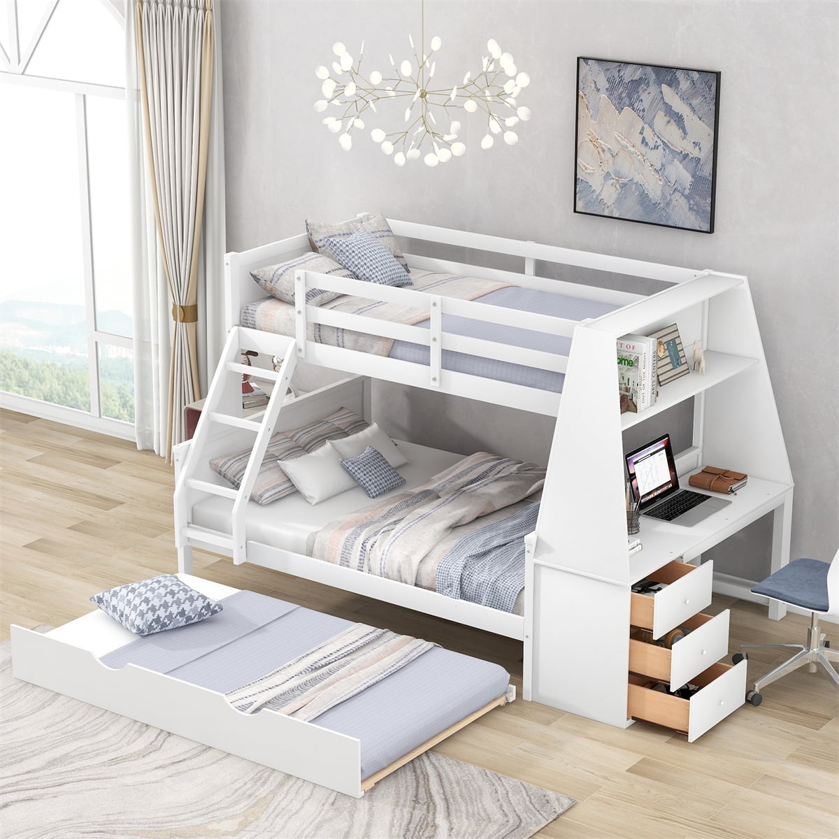 Bunk bed with trundle desk and storage sale