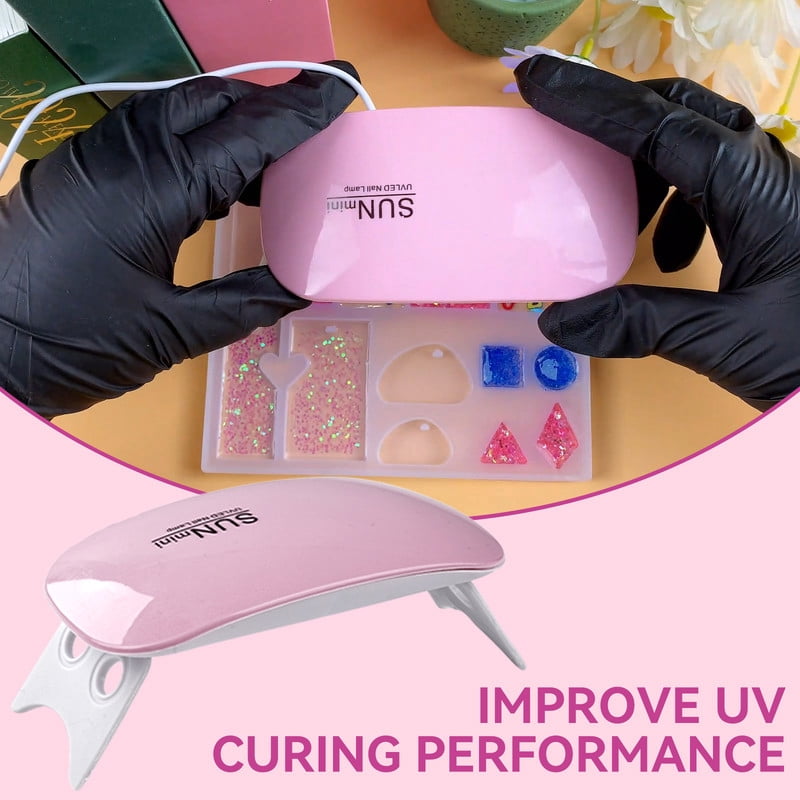 UV Resin Jewelry Making Kit 200g Crystal Clear Resin with Light and Molds for Keychain Earrings