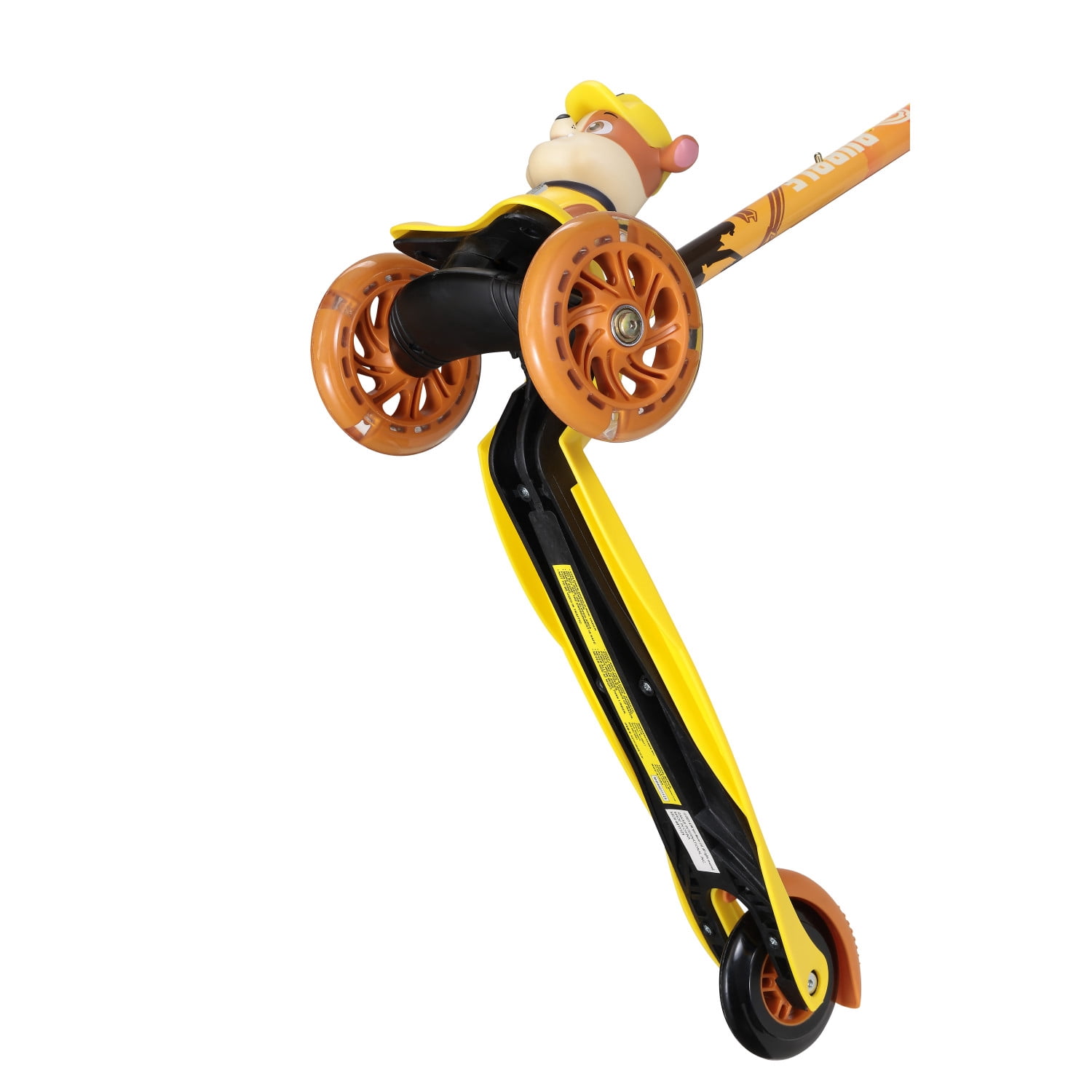 Paw Patrol Rubble Ride-N-Glide Buddies 3D Toddler Scooter, 3 Wheel Kick Scooter for Kids Ages 3+, Yellow