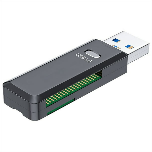 Lector de Tarjetas USB 3.0 2 en 1 Lector de Tarjetas TF/SD Transmisión de Datos de Alta Velocidad Lector de Tarjetas Inteligente para PC Portátil Negro
