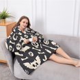 thumbnail image 5 of Oversized Wearable Blanket Hoodie,Dark Halloween Ghosts Skulls and Bats Sherpa Blanket Hoodie with Super Pockets,Super Warm Fuzzy Pullover for Women & Men, 5 of 6