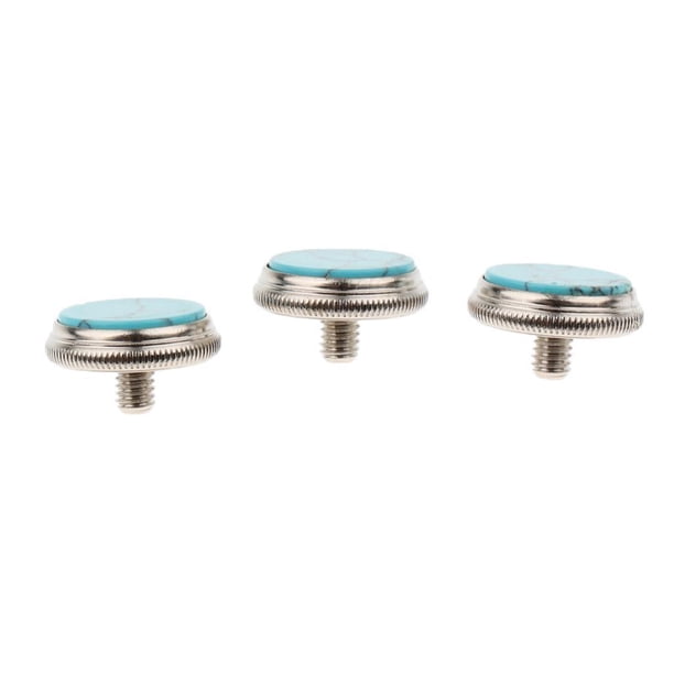 Sonducket 3 botones de pieza de reparación de trompeta para instrumentos musicales. Accesorios para instrumentos musicales 3 piezas azul turquesa