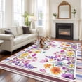 thumbnail image 2 of 5'x8' Area Rugs, Spring Flowers Indoor Outdoor Area Rug for Living Room Bedroom, Farmhouse Floral Botanical Elegant Washable Bathroom Rugs Kitchen Floor Carpet Mats Home Decor Aesthetic, 2 of 8