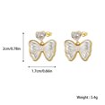 thumbnail image 2 of HETICA Gold Bow Earrings for Women, Heart Shaped Cubic Zirconia Stud Drop Bow Earrings Cute Sparkly Jewelry Gifts for Women, 2 of 7