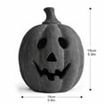 thumbnail image 3 of Halloween Decor for Front Porch, Gray Resin Pumpkin Jack O Lantern with Flameless Candle, Handmade Fall Decoration for Entryway Table Mantel and Home, 3 of 6