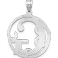 thumbnail image 3 of Sterling Silver Large Rhodium-Plated Fancy Script Letter G Initial Pendant (Width 25.55) (Length 34.61) - Jbsp, 3 of 5