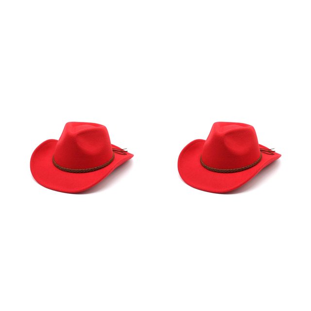 Sonducket Sombreros de vaquero Diseño especial Gorras masculinas Correas trenzadas Estilo simple Cómodo Ligereza Gorra Decorativa Navidad Rojo M (56-58 cm) 2piezas