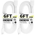 thumbnail image 1 of Cable de extensión Vockjour 16/3 blanco de 1,8 m, paquete de 2 unidades para interiores y exteriores, 1 of 7