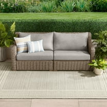 Better Homes & Gardens Bellamy Outdoor 1pc Sofa, Gray Wicker/Gray Cushion