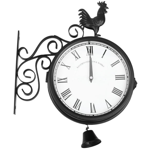 Horloge Murale de Jardin Extérieur Double Face Vintage Rétro Décoration Maison