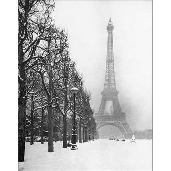 Paris in The Snow Eiffel Tower Laminated Poster - 16.5" x 20.5"