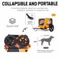 thumbnail image 5 of Outdoor Heavy Duty Collapsible Pet Bike Trailer - 16" All-Terrain Wheels Universal Hitch Foldable Dog/Cargo Carrier for Bicycles black+orange, 5 of 6