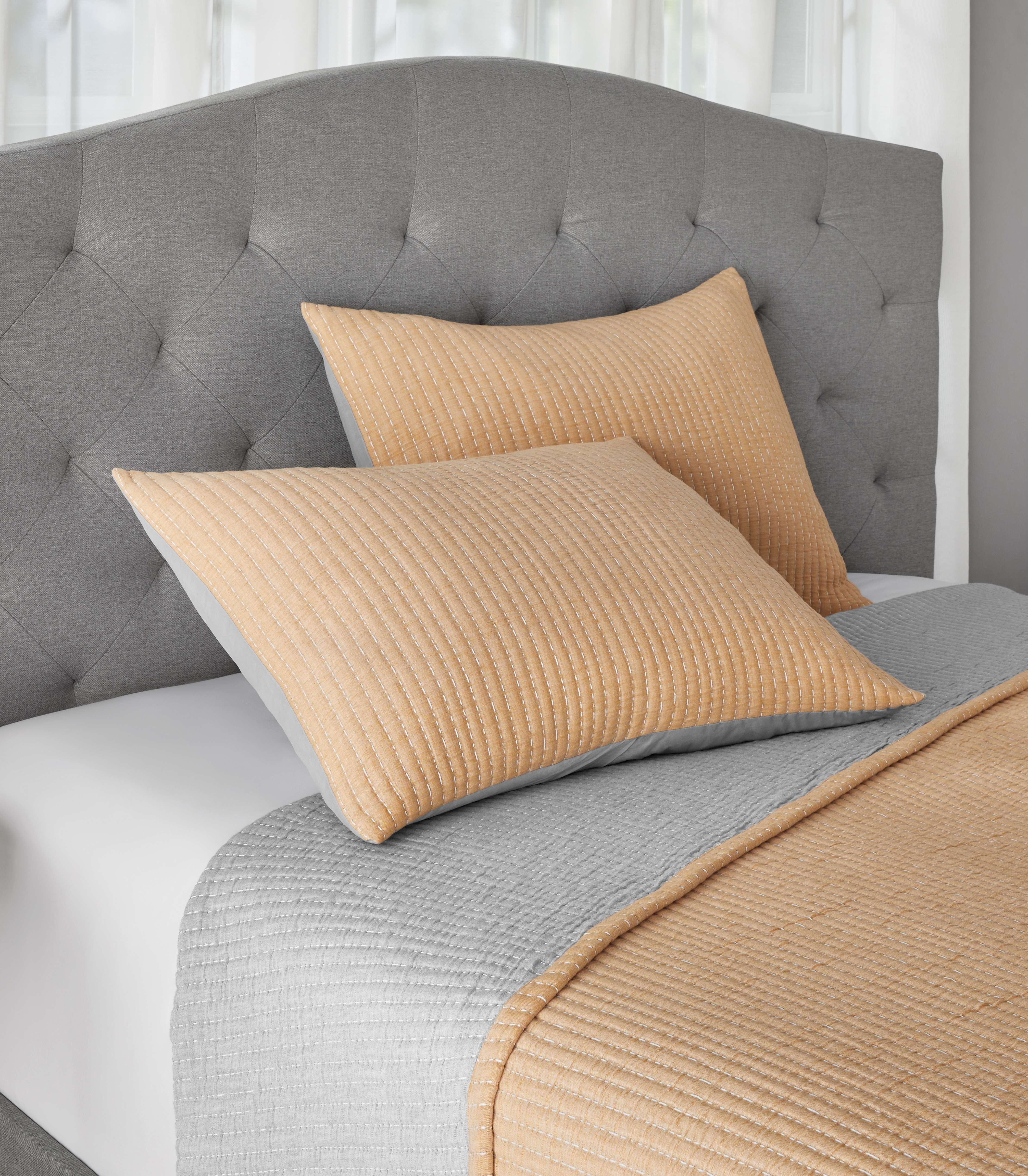 Mainstays 100% Cotton Matelassé Pillow Sham Bedding, King, 2 Pack, Yellow