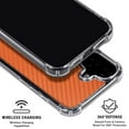 thumbnail image 2 of Skinit Orange Carbon Fiber Specialty Texture Material iPhone 16 Clear Case, 2 of 4