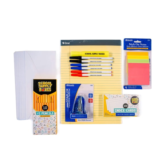 School Supply Boxes | Office Essentials Kit | Writing, Filing & Organization Supplies for Home, School, or Office