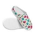 thumbnail image 3 of Daiia heart Skull cute Print Women’s Fuzzy Slippers Memory Foam Lightweight House Shoes Cozy Loafer Flannel House Shoes-35/36, 3 of 7