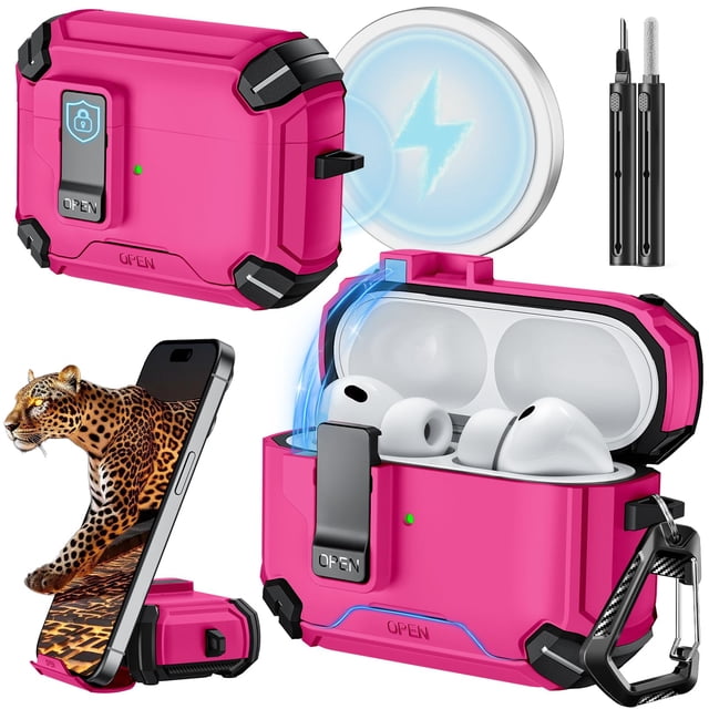 Funda protectora Inesore AirPods Pro 3 con soporte y cierre negra