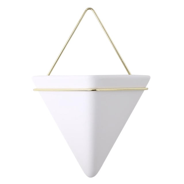 2Pcs Nordic Ceramic Wall Planter Triangular Mini Succulent Planter Hanging Planter Modern Wall Decor