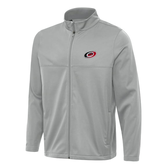Men's Antigua Gray Carolina Hurricanes Links 2 Full-Zip Golf Jacket