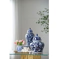 thumbnail image 2 of A&B Home 18" Porcelain Decorative Jar with Lid Blue White Floral Print Vase Ginger Jar Centerpiece Decor, 2 of 6