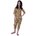 thumbnail image 2 of Moomaya Printed Cotton 3/4 Sleeve Shirt With Capri 2 Piece Nightwear Set Sleepwear For Womens, 2 of 7