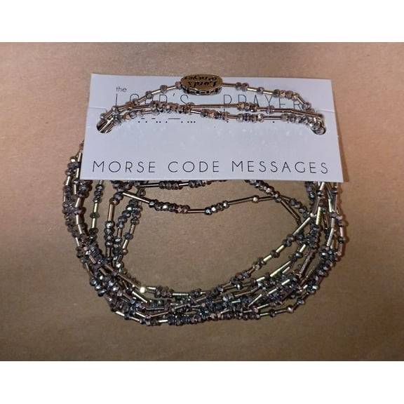 Alexas Angels 91124 84 in. Bracelet & Necklace - Lords Prayer Morse Code Wrap, Silver