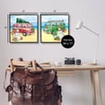 thumbnail image 3 of Coastal Christmas Holiday Beach Snowmen Holiday Graphic Art Black Framed Art Print Wall Art, Set of 2, 3 of 8