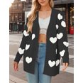 thumbnail image 5 of Cardigan Sweaters for Women Valentine's Day Heart Sweaters Oversized Cable Knit Button V Neck Long Sleeve Fall Fashion Outerwear Coat Alsol Lamesa, 5 of 6