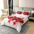 thumbnail image 3 of Erosebridal Fruit Cherry 100% Cotton Comforter Cover King,Kawaii Bow Bedding Sets King Size,Room Decorative,Reversible,3 Pieces(No Comforter), 3 of 6