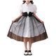 thumbnail image 1 of Vestido Formal de Manga Corta Vestido de Malla de Solapa de Color Sólido para Niños con Mangas Hinchadas Y Falda en Capas, Cintura de Contraste con Arco, Casual Y Cómodo para Niños de Mediano a Grande, 1 of 7
