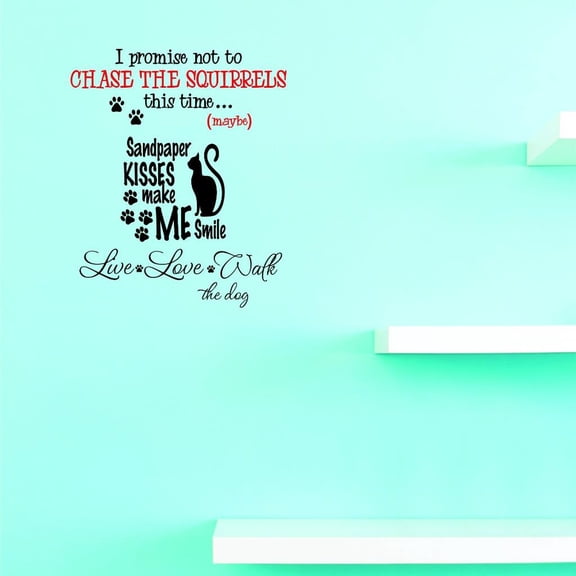 Custom Decals I Promise Not To Chase The Squirrels This Time Wall Art Size: 20 X 30 Inches Color: Multi