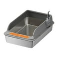 thumbnail image 2 of Caja de arena para gatos, bandeja de arena para gatos, portátil, para gatos pequeños y grandes, bacinilla para gatos, frente rebajado con protección y Gris oscuro, 2 of 8