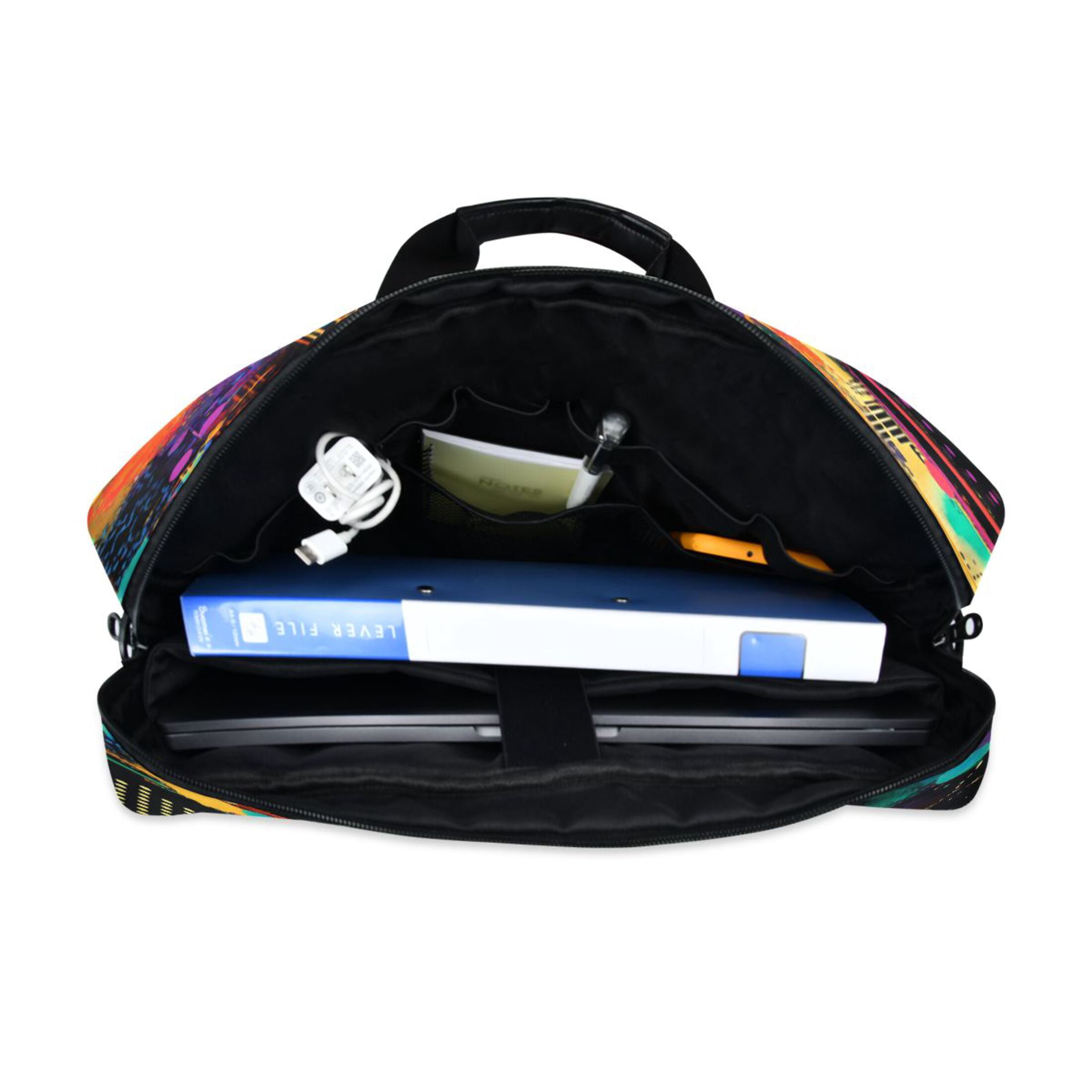 16" Laptop Tote Bag Laptop Sleeve Case Computer Briefcase for Work & Travel Data Streams Pattern