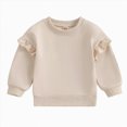 thumbnail image 6 of zuwimk Girls Long Sleeve T Shirts Kids Crewneck Fall Winter Tops Basic Tees(2-3 Years,Beige), 6 of 6