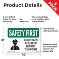 thumbnail image 2 of Bump Caps Required Beyond This Point With Symbol OSHA SAFETY FIRST Aluminum Sign 14 Inch x 10 Inch - 5 Pack, 2 of 8