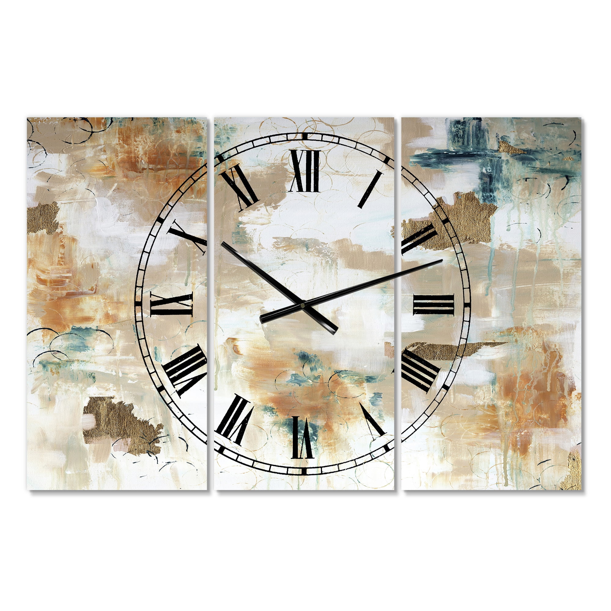 Designart 'Gilded Daydreams' Oversized Modern Wall Clock